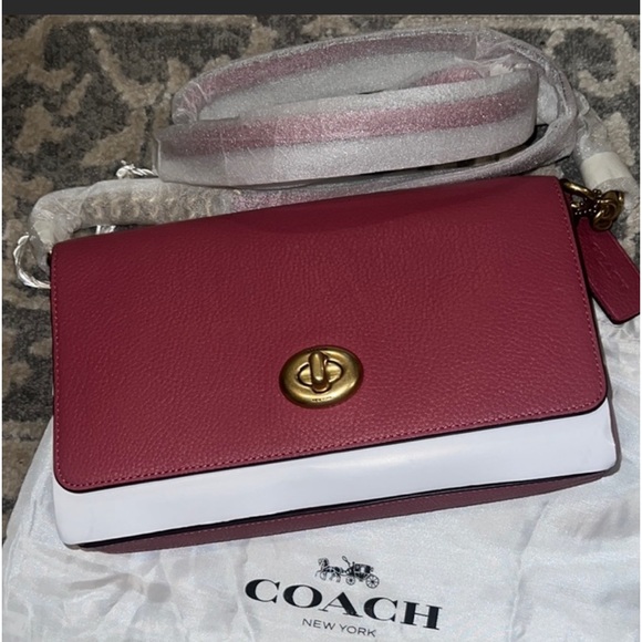 New COACH Crosstown X leather crossbody bag Turnlock flap...